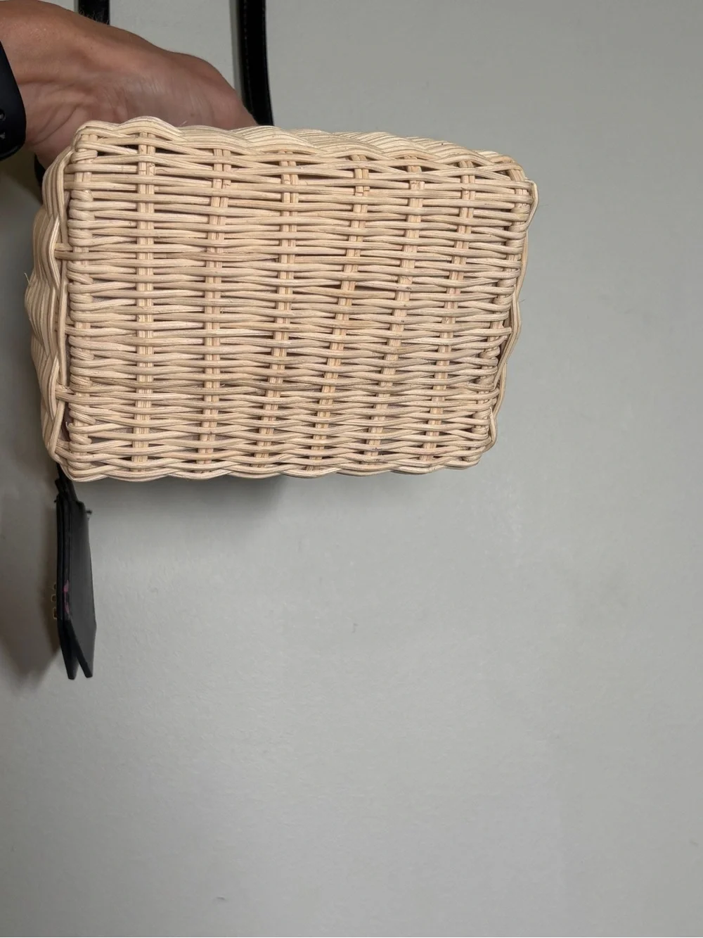 Woven Wicker Top Handle Crossbody
